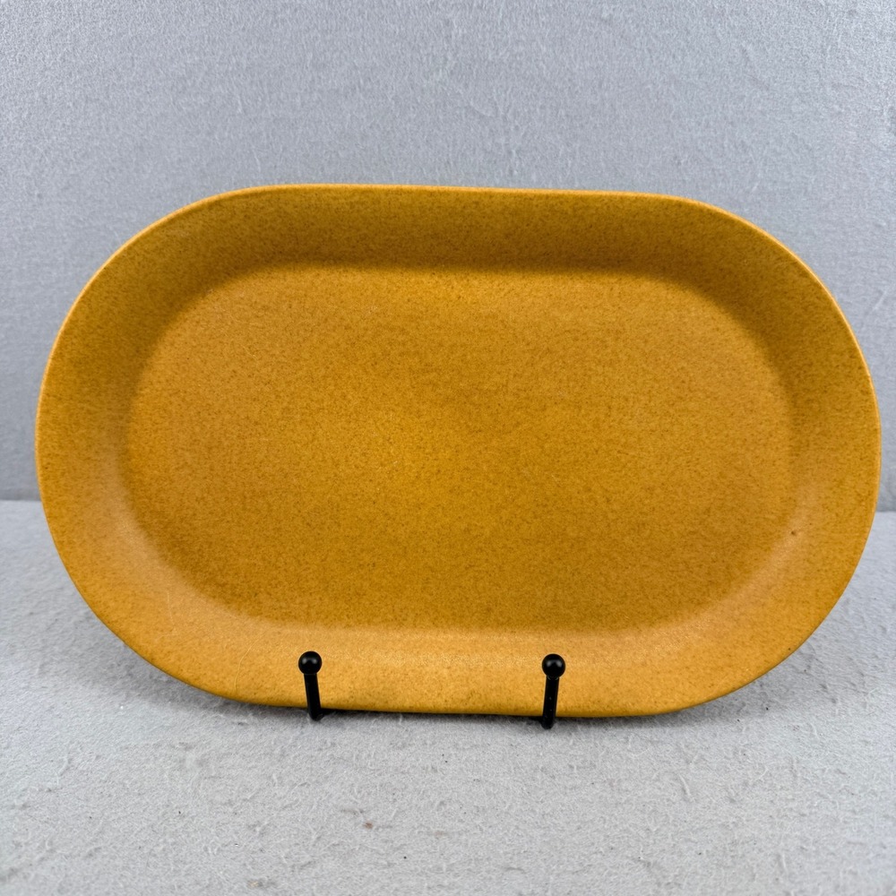 Bennington Potters Mustard Yellow Oval Serving Platter Tray Vermont Pottery 1633
